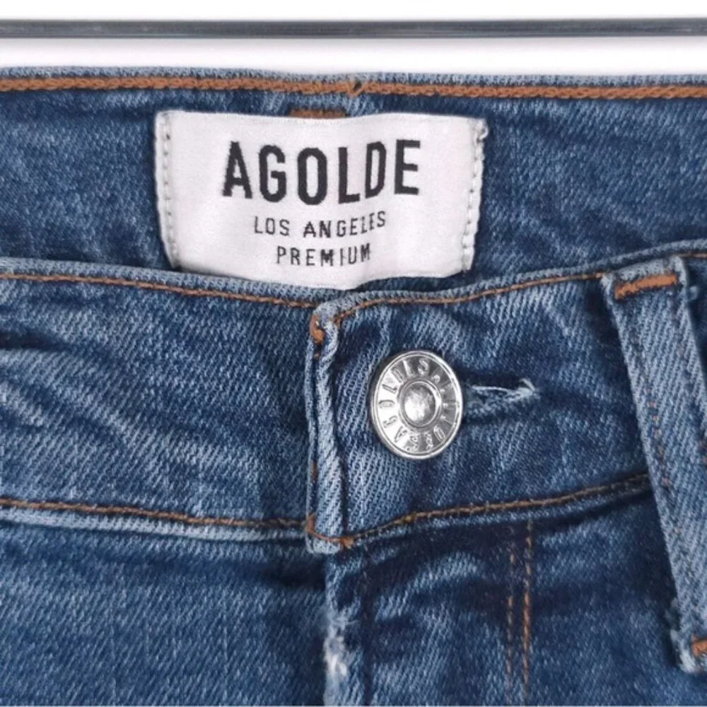 AGOLDE DISTRESSED Skinny Crop Jeans‎ Zip Fly A018 E843 Size 26